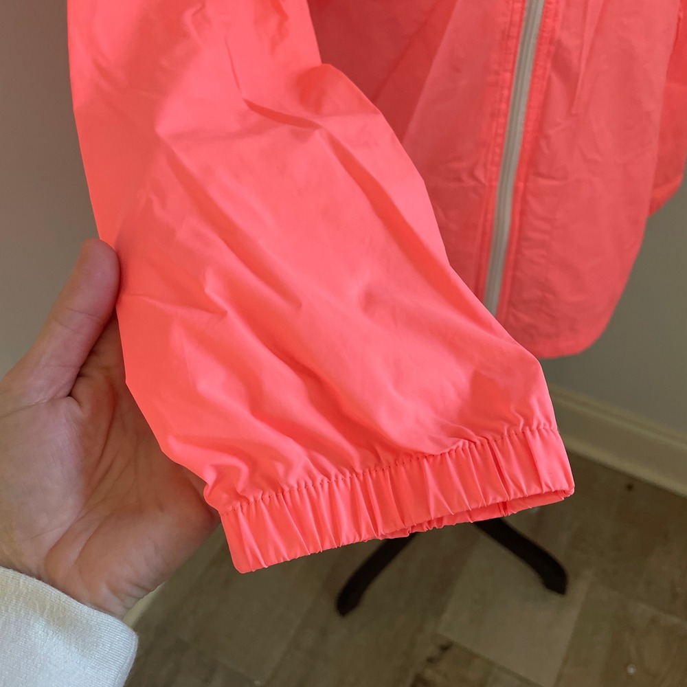 Columbia Hooded Lightweight Rain Jacket size XL Neon Pink Windbreaker Shell Y2K - Picture 5 of 12